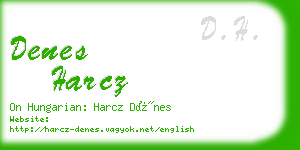 denes harcz business card